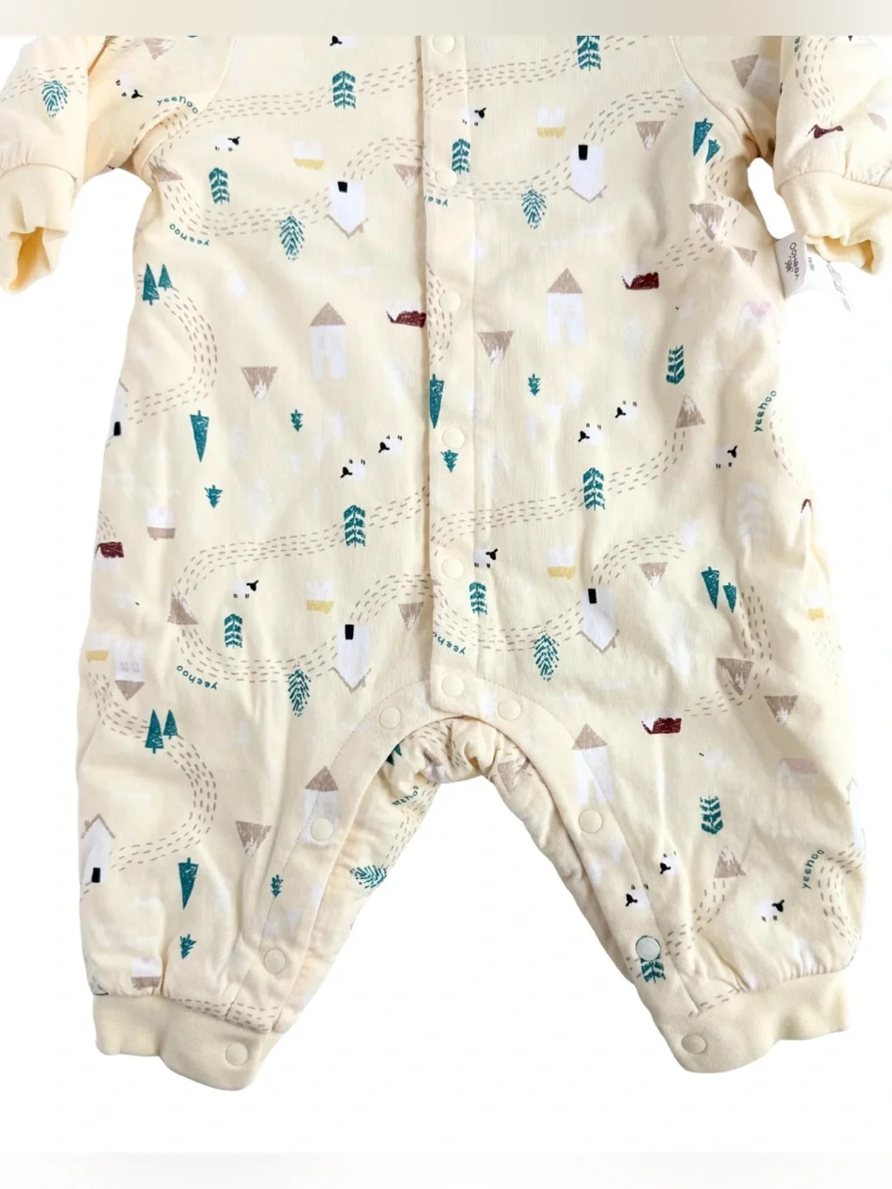 Yeehoo Baby Romper Approx. 3-6 Months Yellow Woodlands Snap Front One Piece